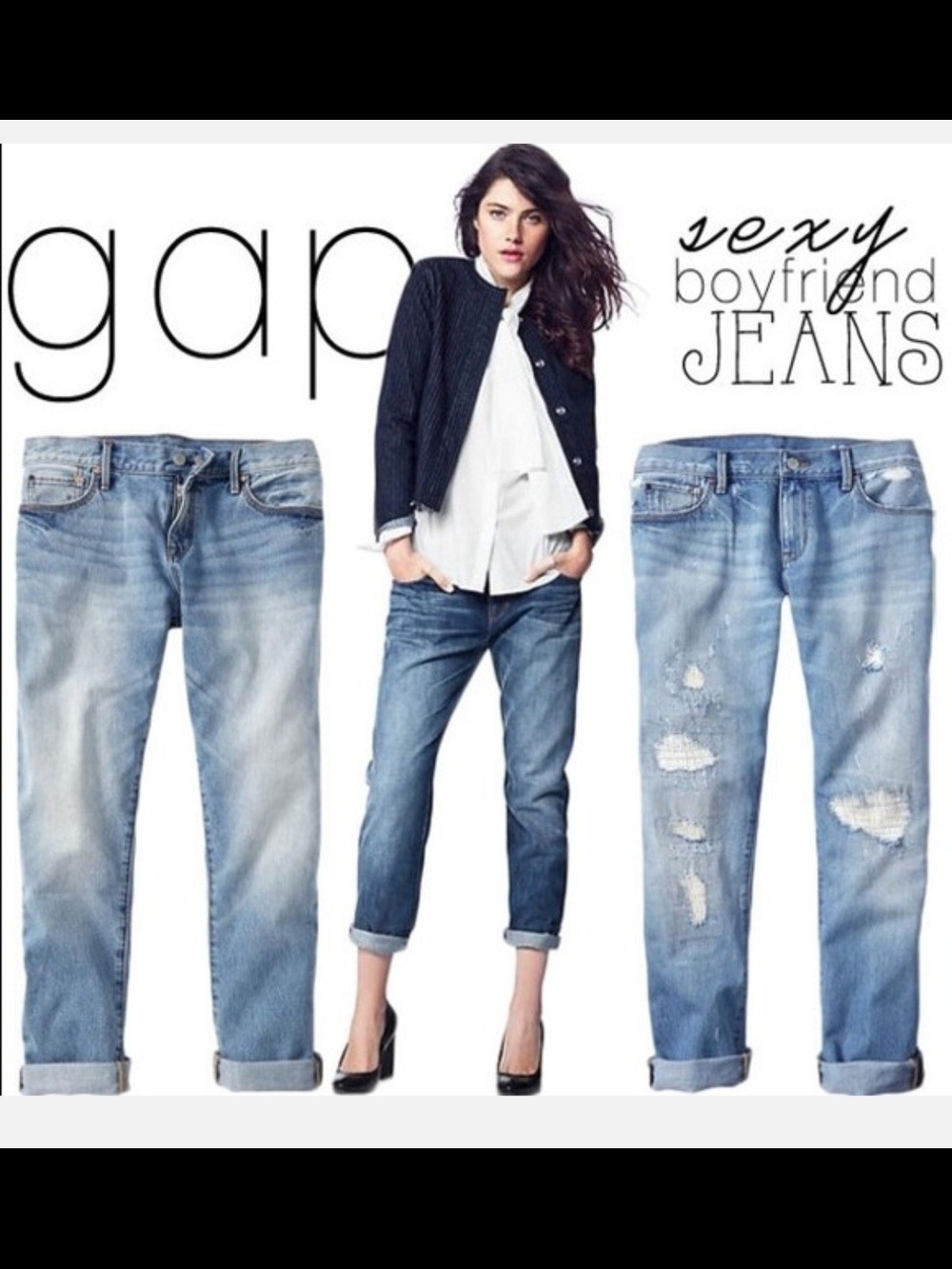 GAP 1969 Light Blue Sexy Boyfriend Distressed Jeans